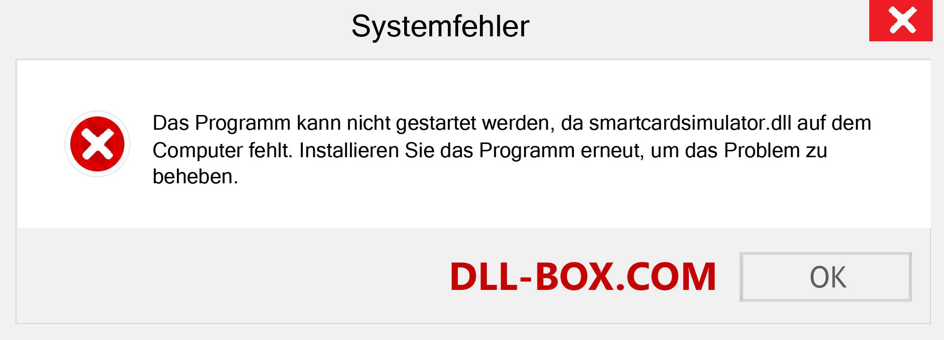 smartcardsimulator.dll-Datei fehlt?. Download für Windows 7, 8, 10 - Fix smartcardsimulator dll Missing Error unter Windows, Fotos, Bildern